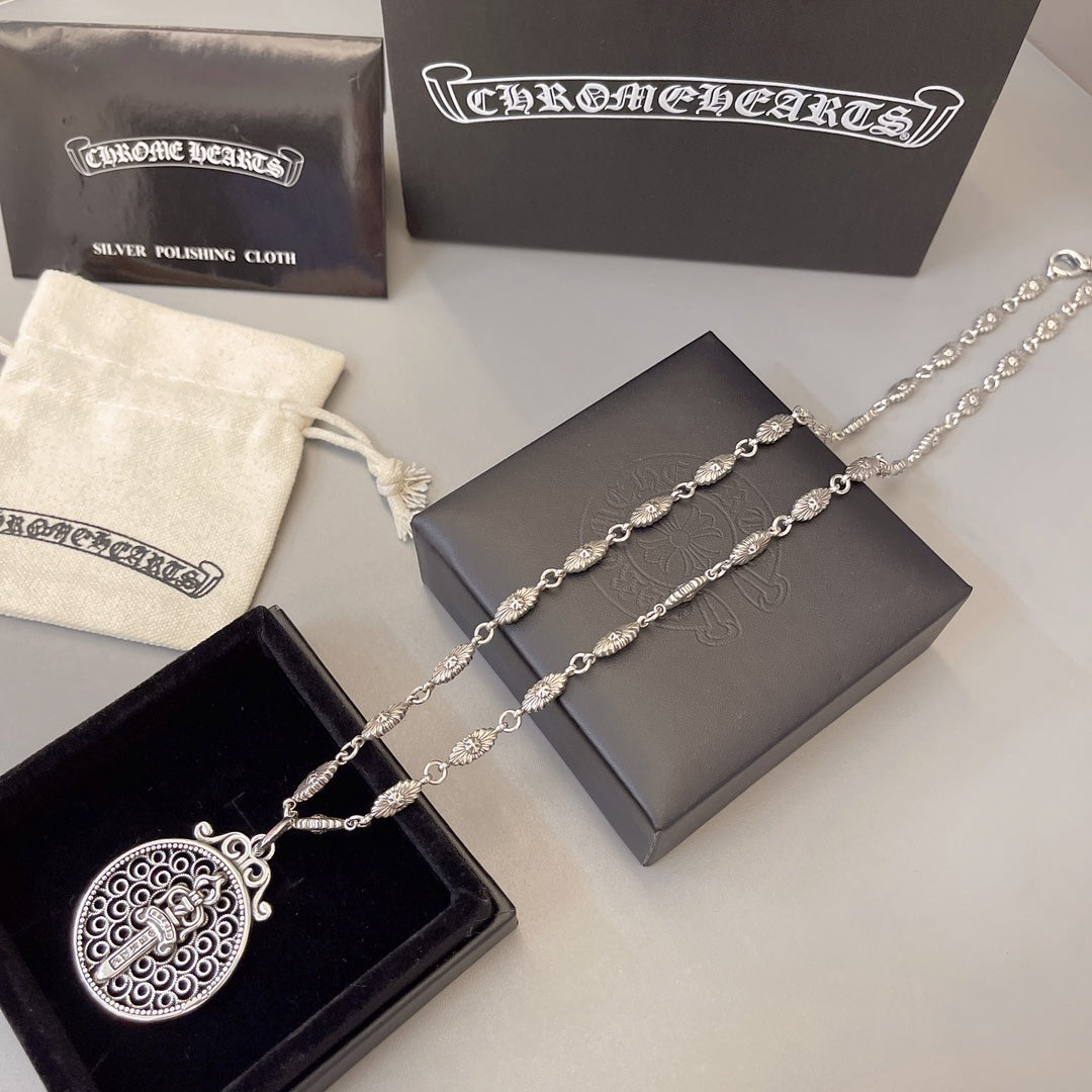 Martin Graham pendant necklace in polished metal-tone – main product view