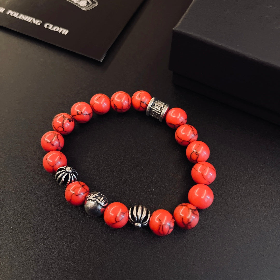 Martin Graham beaded bracelet in polished metal-tone – main product view