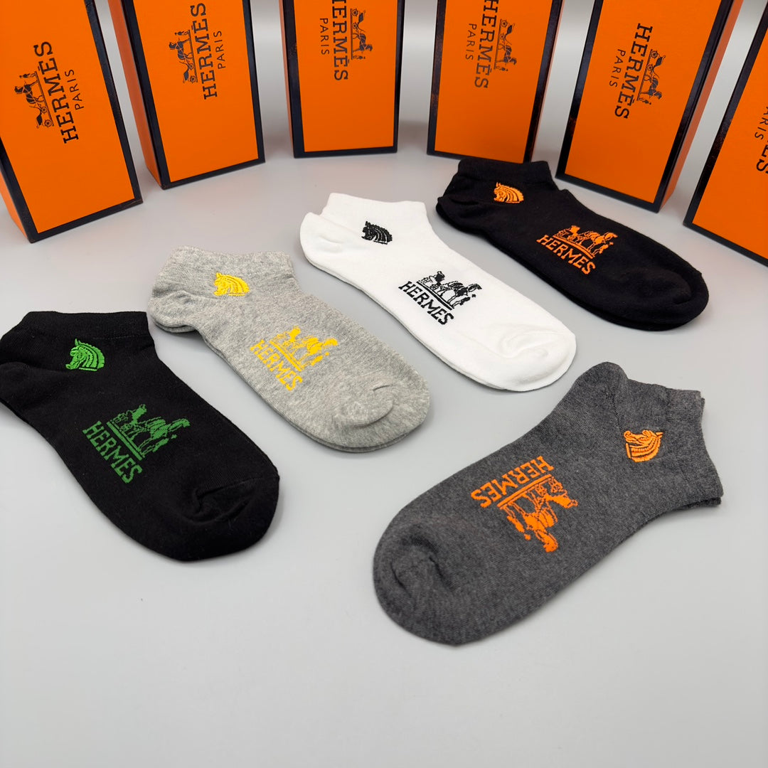 Hermes Short Socks - 5-Pair Set