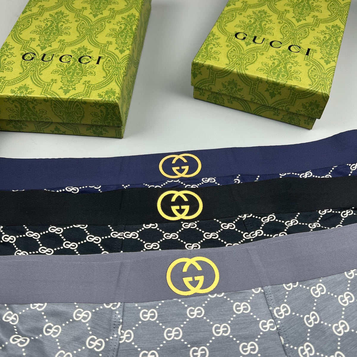Gucci Repeating Monogram-Style Patterns Men's Boxer Briefs - 3-Piece Box