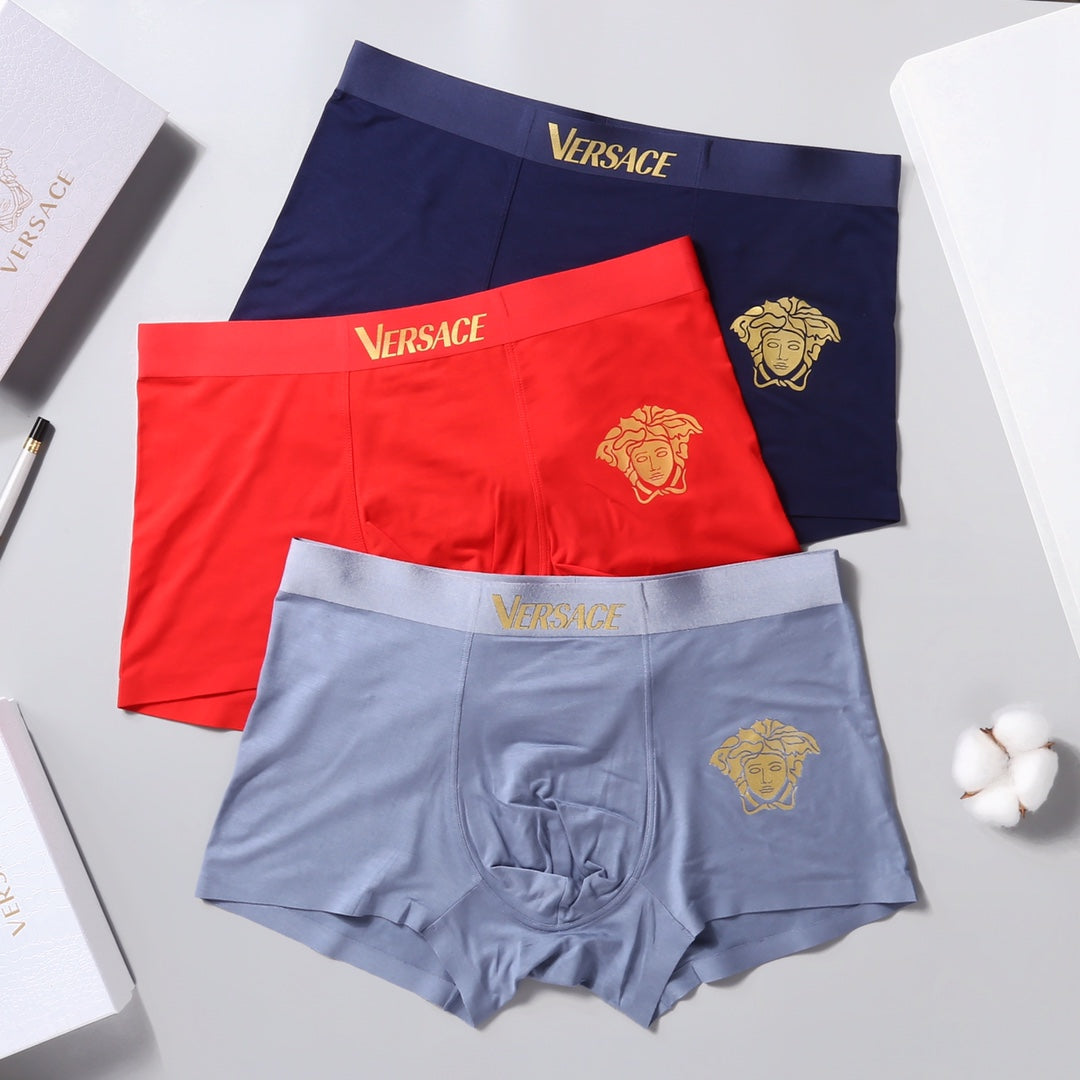 Versace Medallion Men's Boxer Briefs - 3-Piece Box