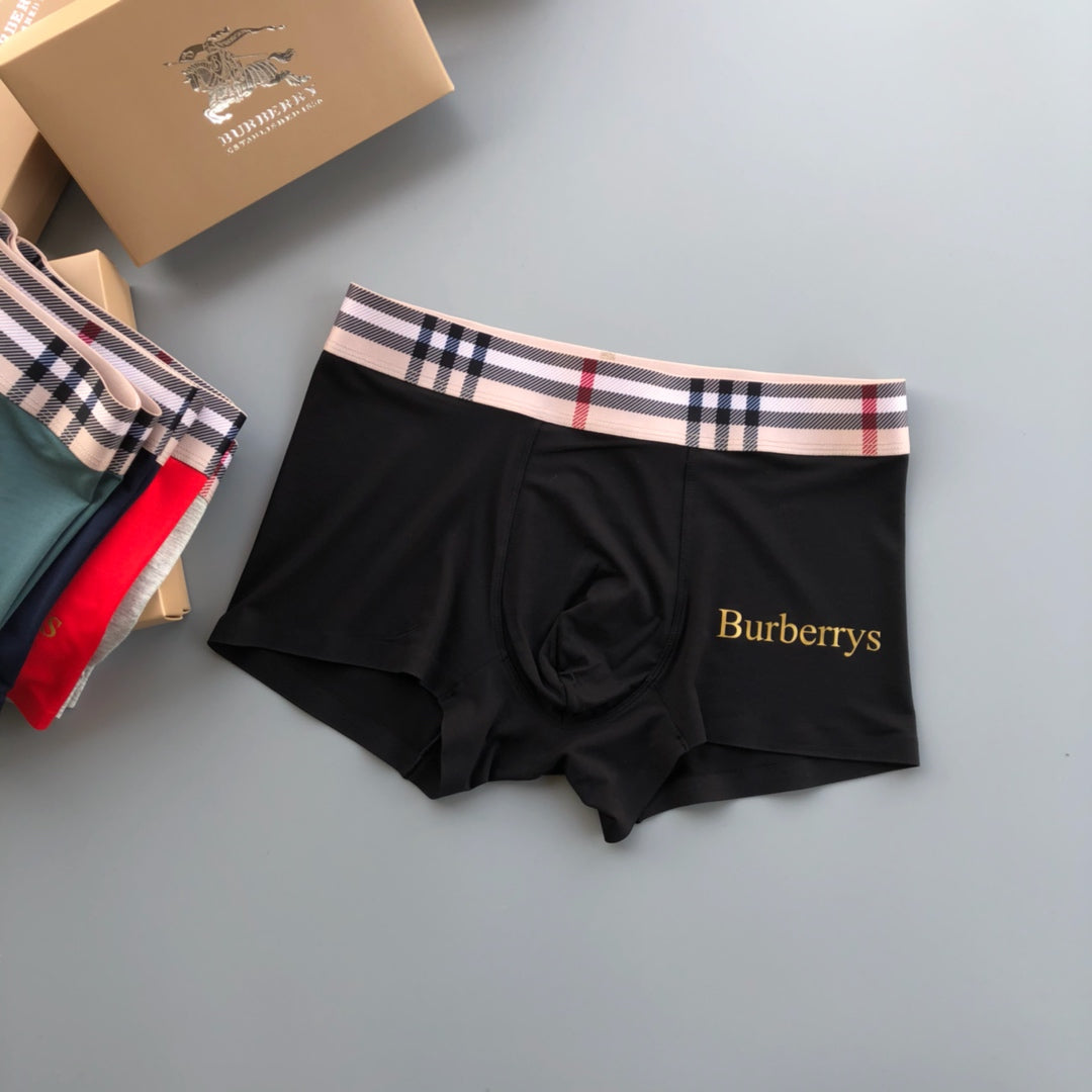 Burberry Contrast Wordmark Waistbands Men's Boxer Briefs - 3-Piece Box