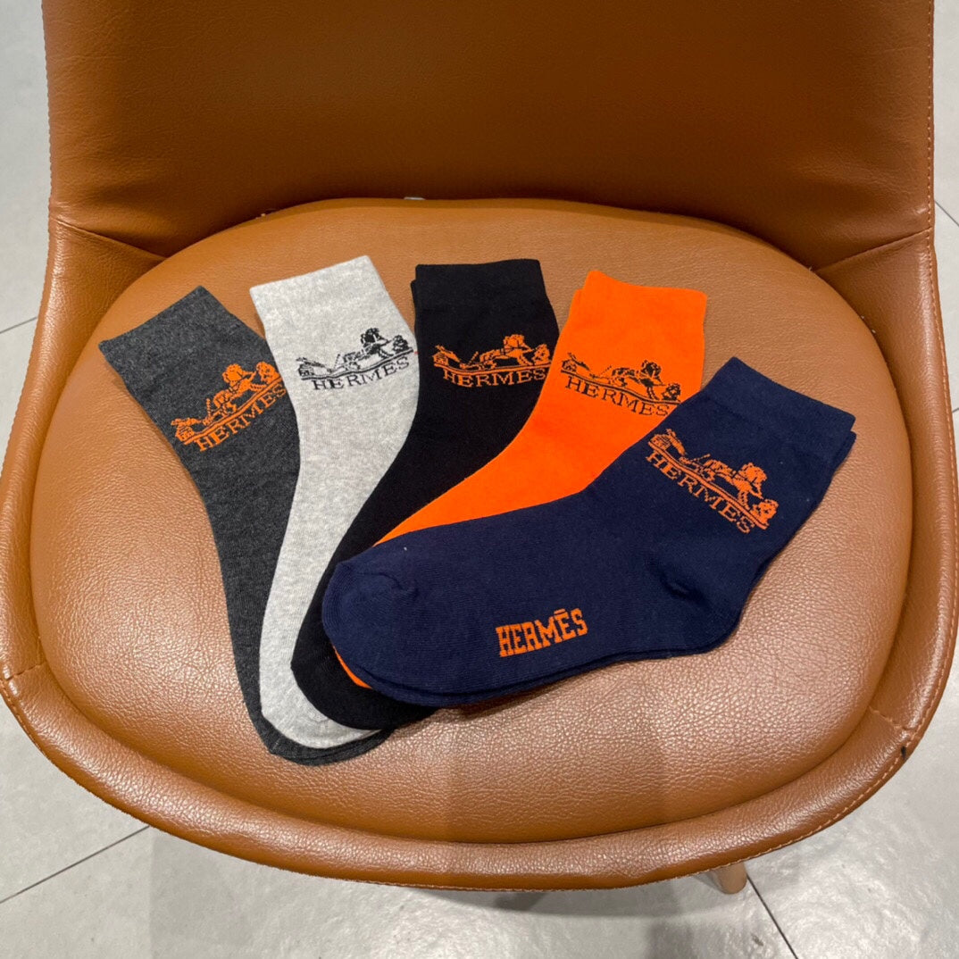Hermes Horse And Wordmark Ankle Socks