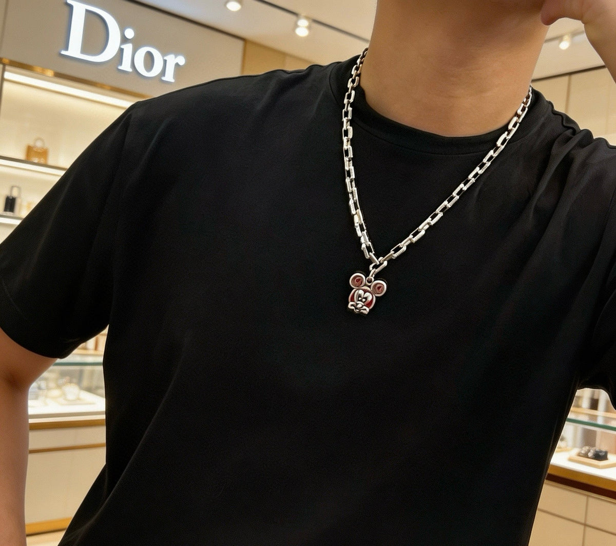 Martin Graham pendant necklace in polished metal-tone – main product view