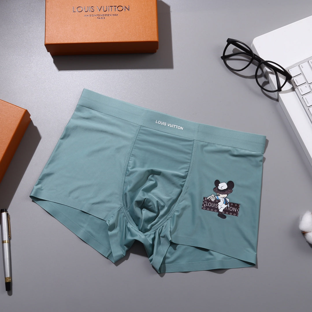 Louis Vuitton 86% Nylon & 14% Spandex Mickey Series Seamless-Cut Men's Boxer Briefs - 3-Piece Box