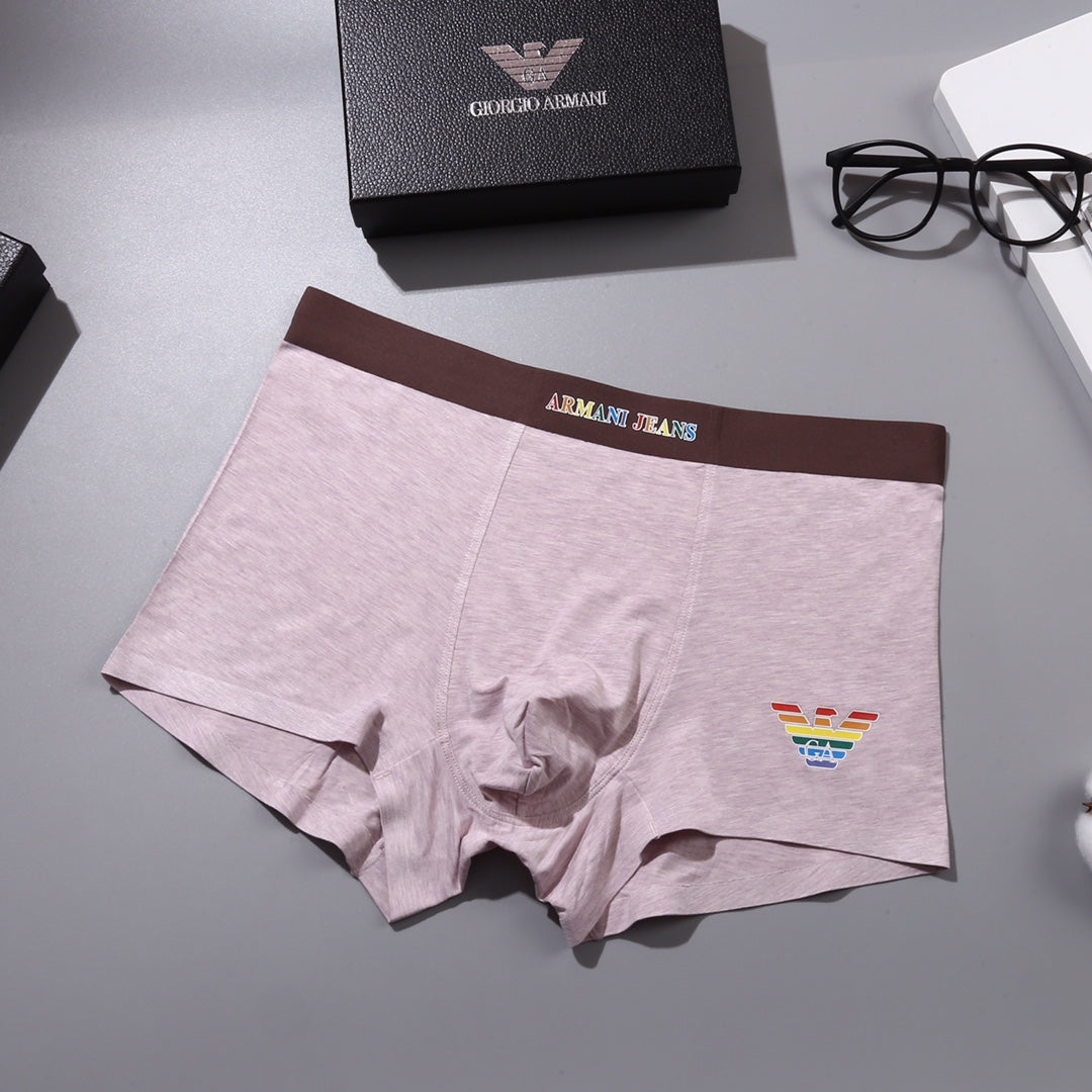 Armani 90% Modal & 10% Spandex Seamless-Cut Men's Boxer Briefs - 3-Piece Box