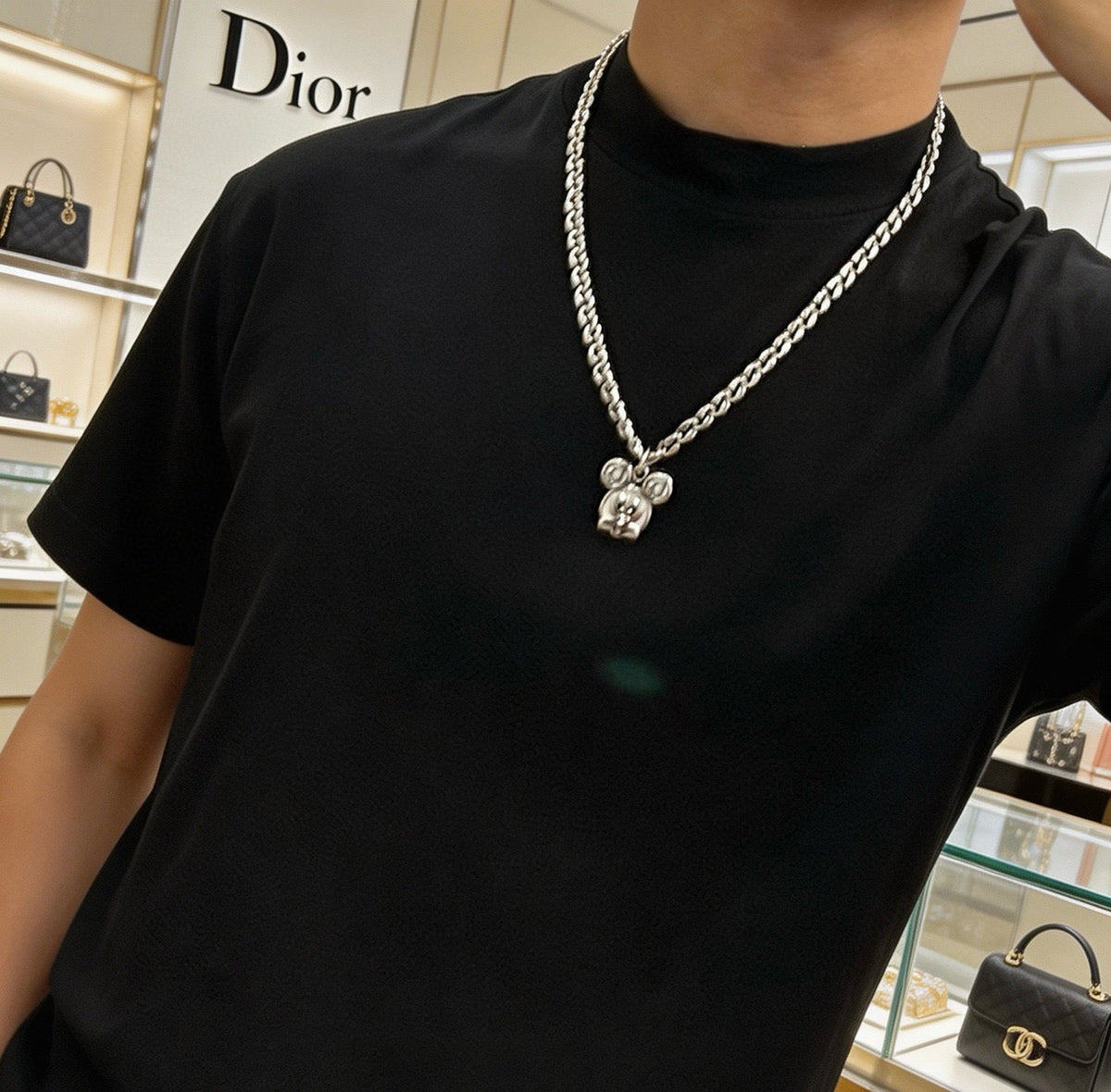 Martin Graham pendant necklace in polished metal-tone – main product view