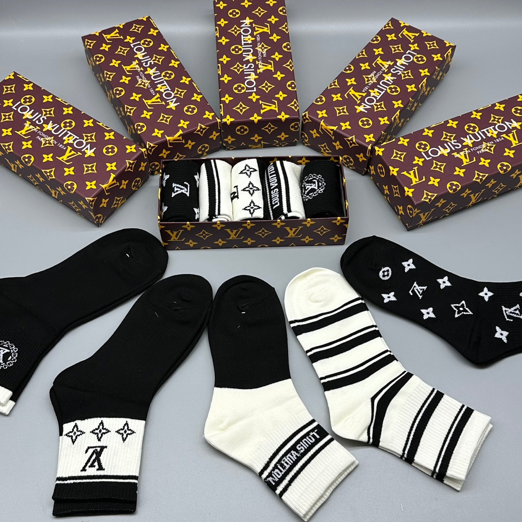 Unbranded Graphic Crew Socks - 5-Pair Box