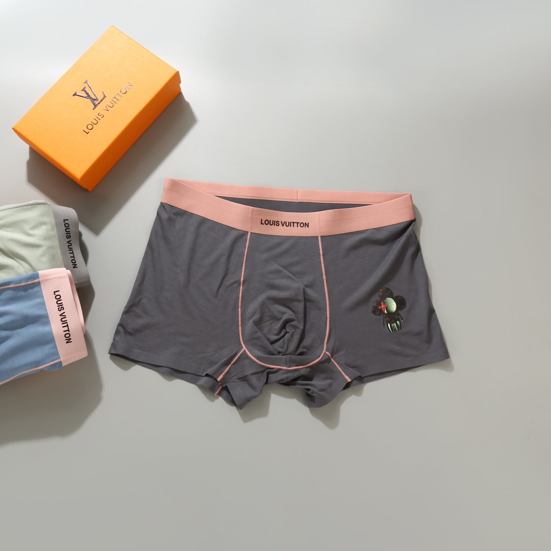 Louis Vuitton Modal-Blend Character Motif Men's Underwear - 3-Piece Box