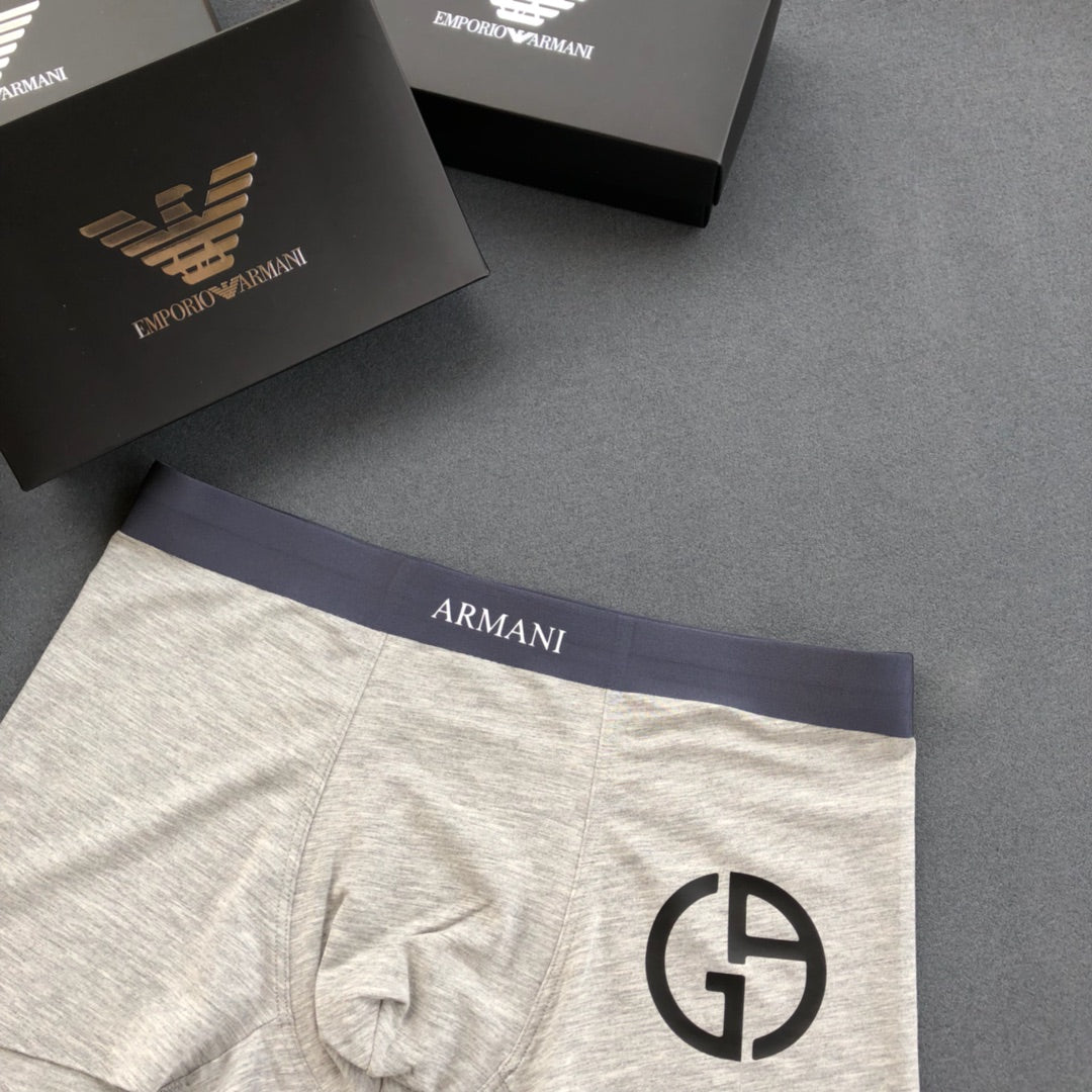 Armani 91% Modal & 9% Spandex Seamless-Cut Men's Boxer Briefs - 3-Piece Box
