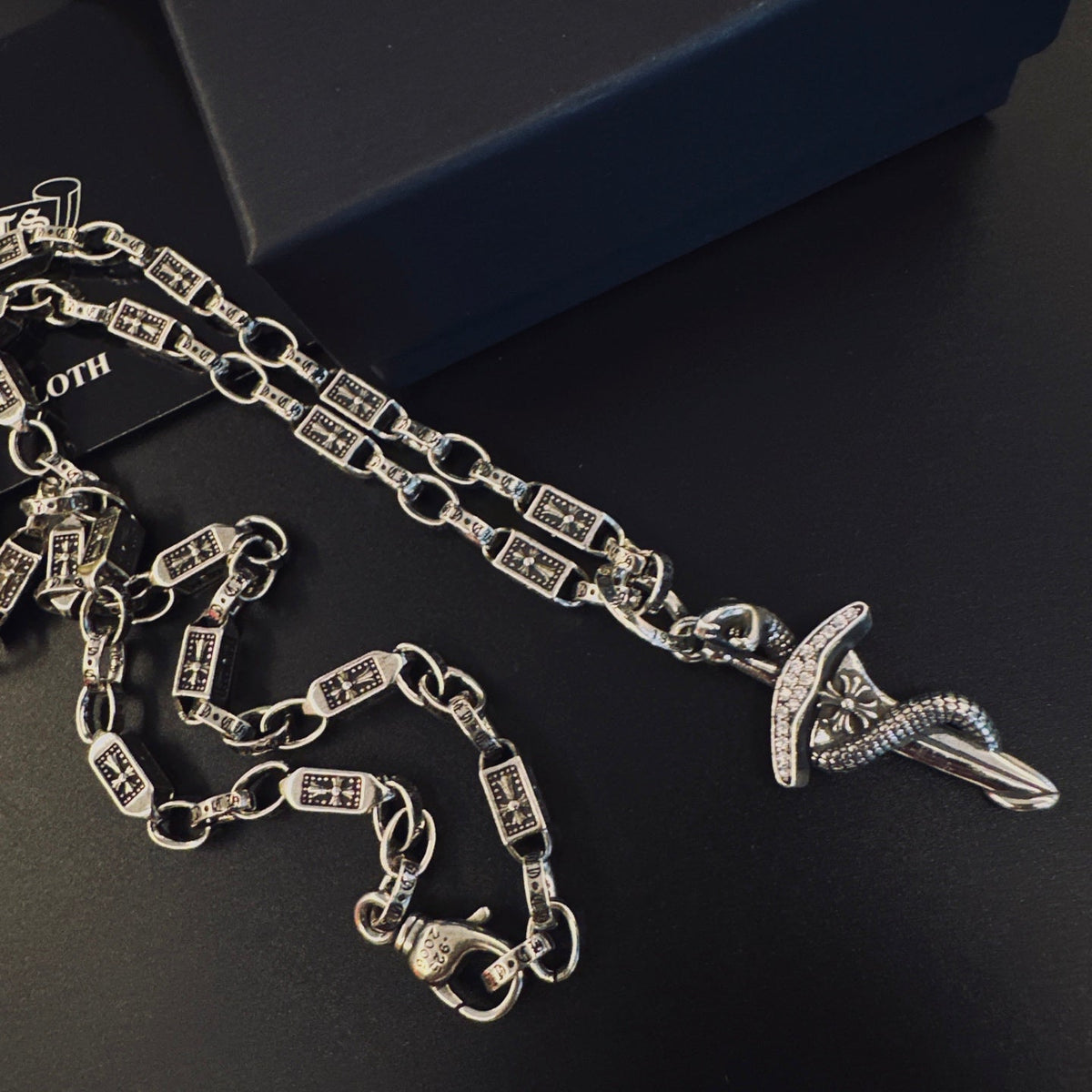 Martin Graham pendant necklace in polished metal-tone – main product view