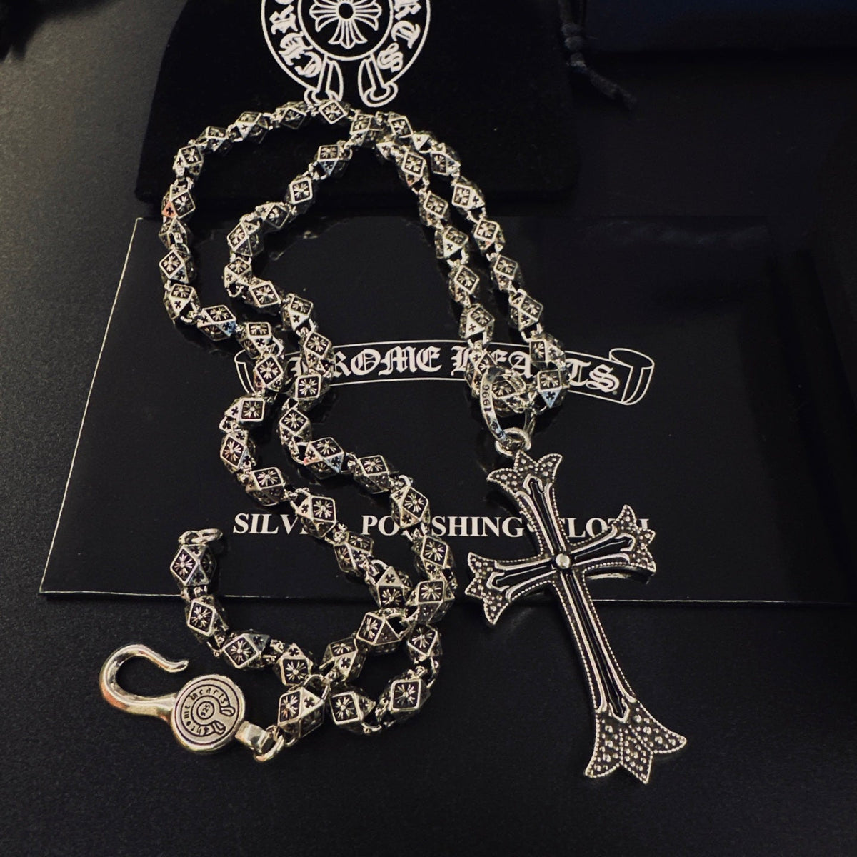 Martin Graham pendant necklace in polished metal-tone – front product view