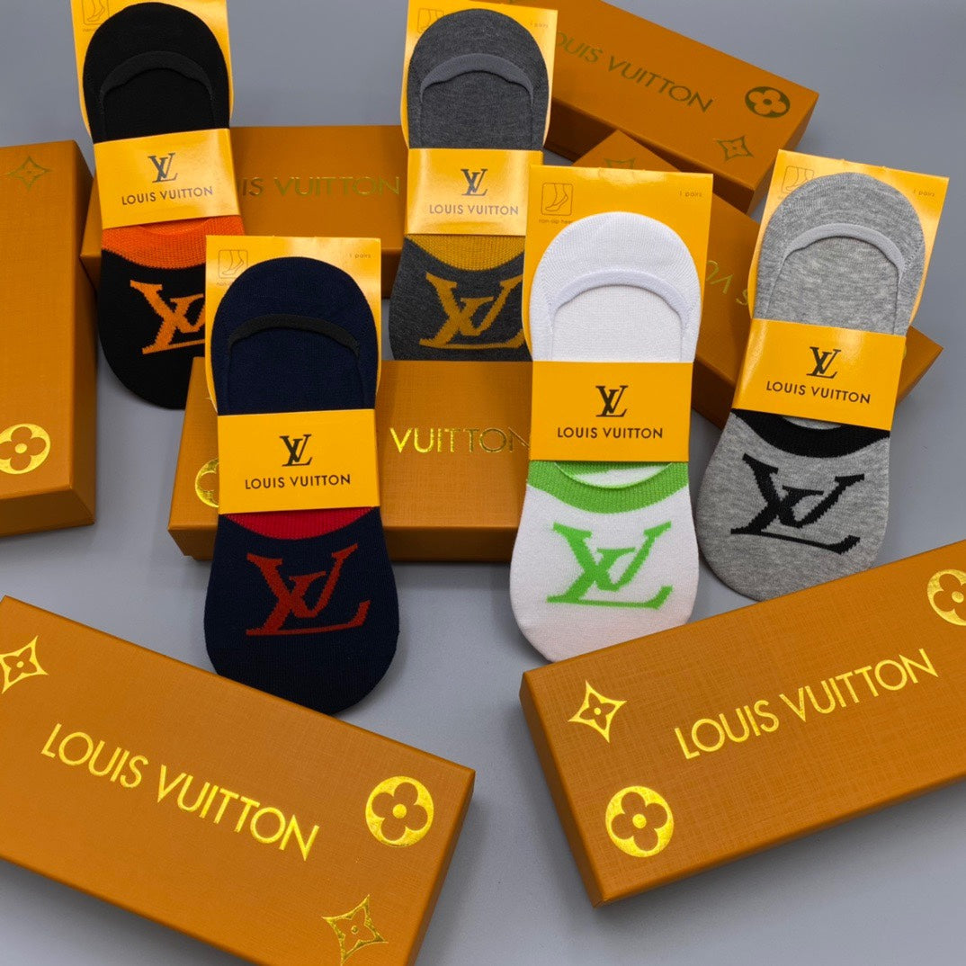Louis Vuitton Bright Initial No-Show Socks - 5-Pair Set