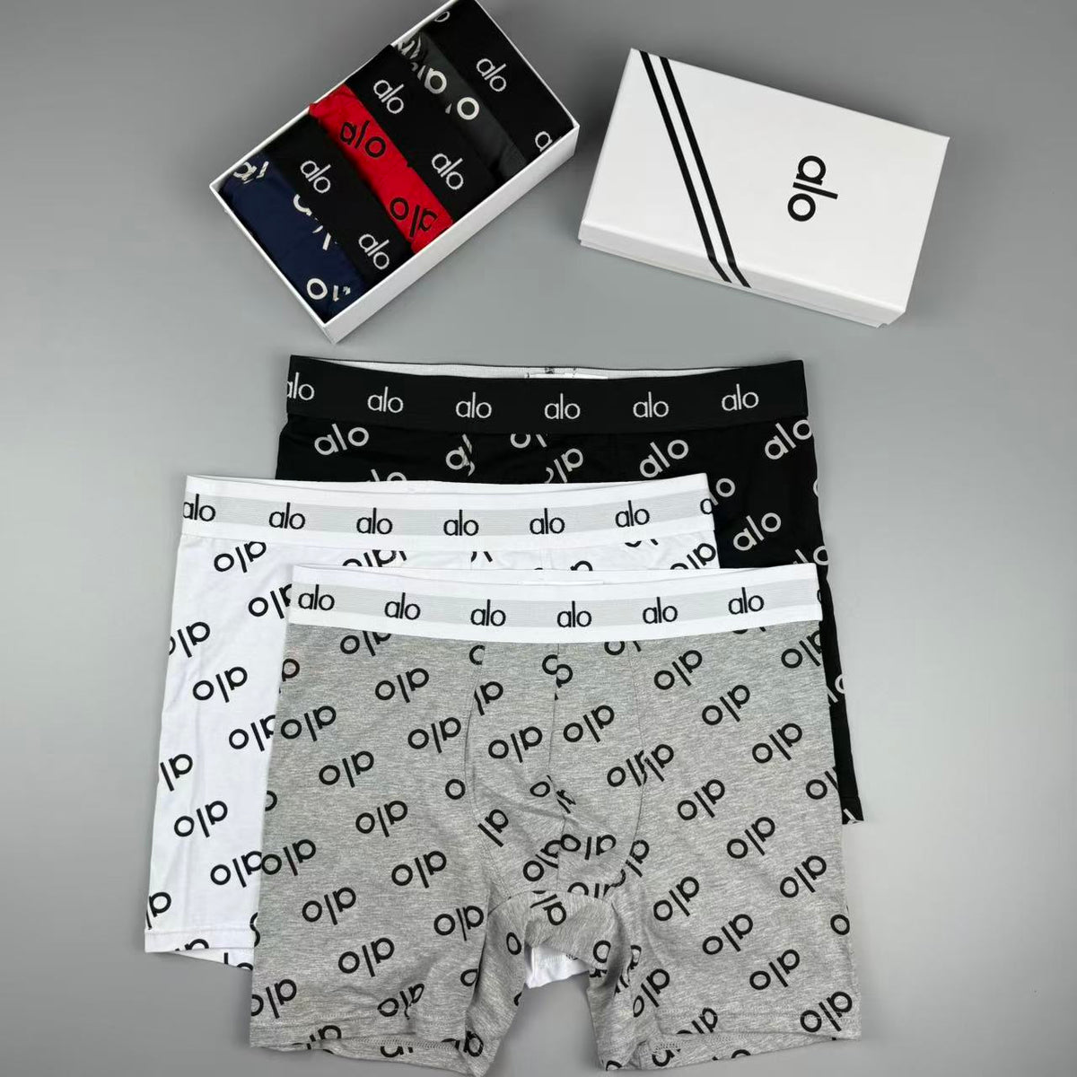Alo Cotton Longline Men's Boxer Briefs - 3-Piece Box