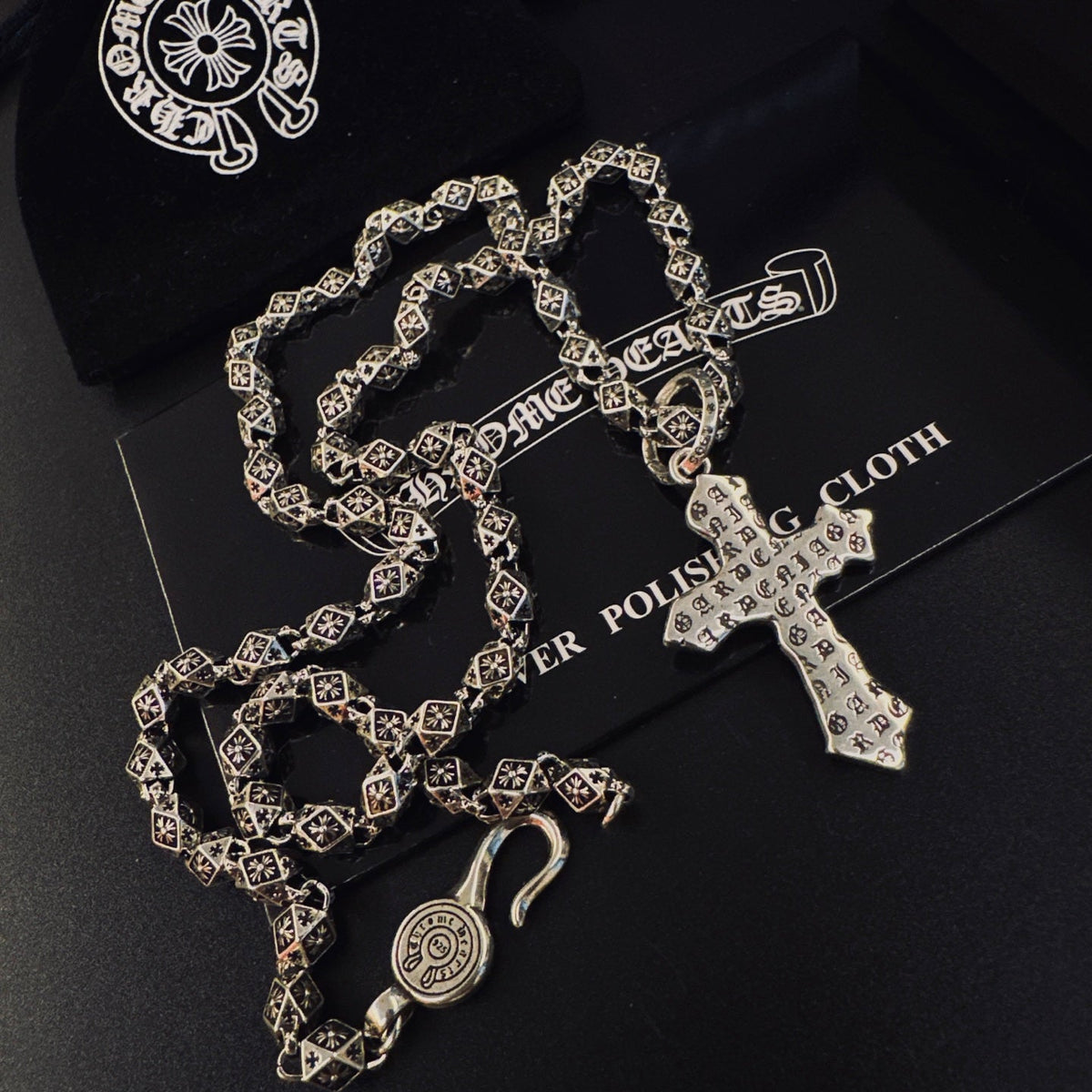 Martin Graham pendant necklace in polished metal-tone – front product view