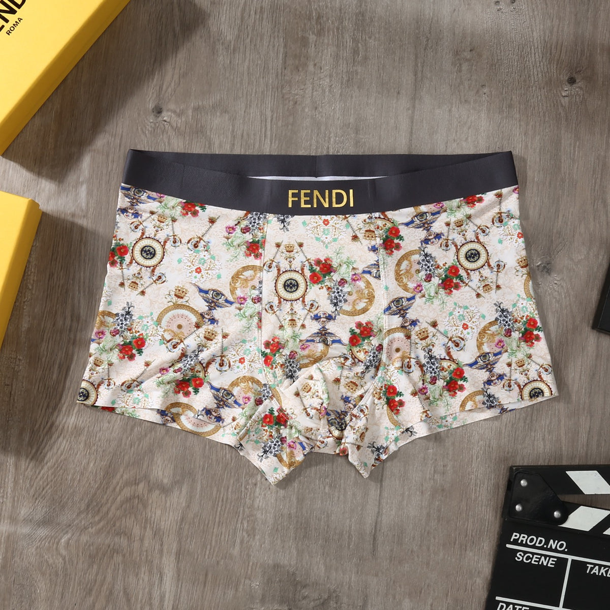 Fendi Floral Print Men's Trunk Underwear - 3-Piece Box