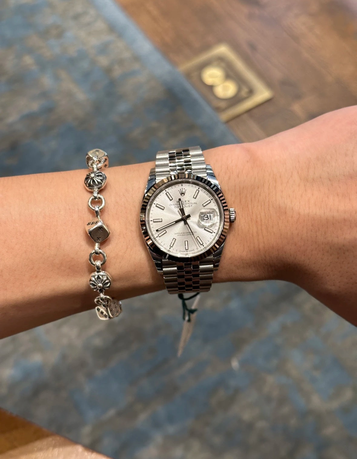 Martin Graham bracelet in polished metal-tone – front product view