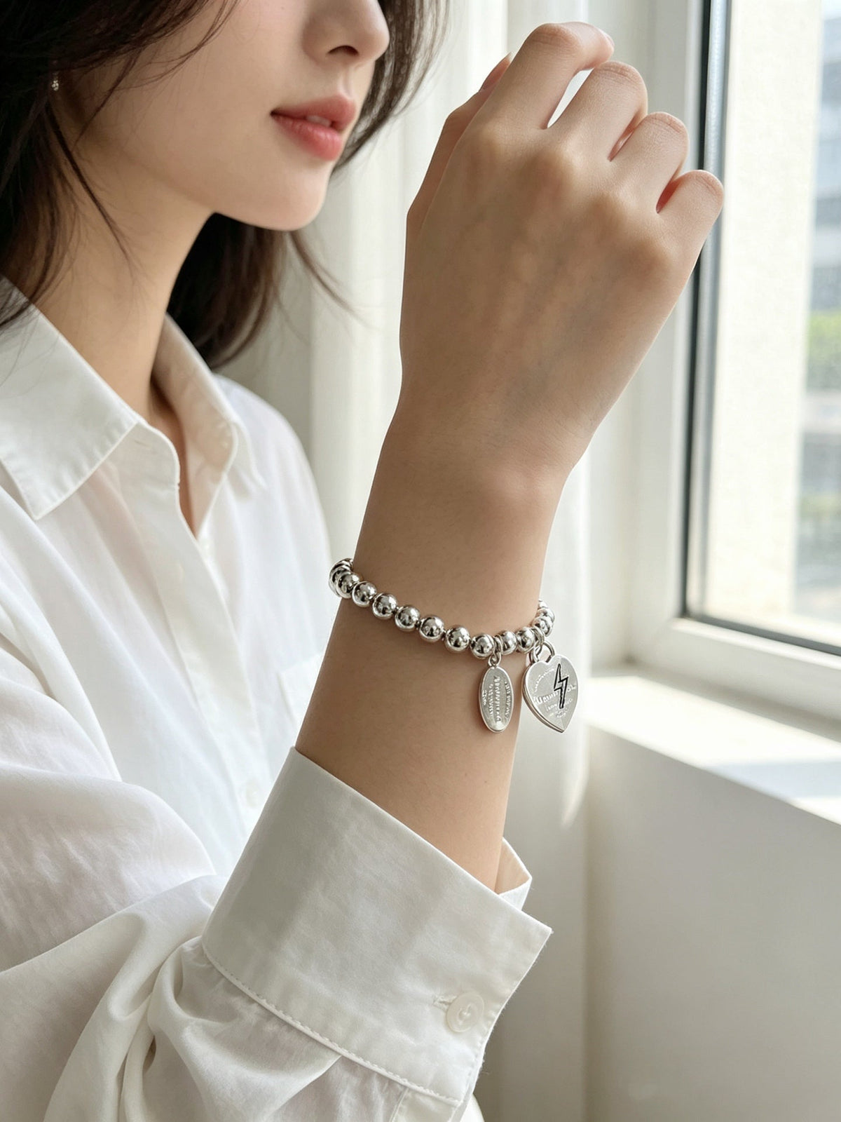 Martin Graham bracelet in polished metal-tone – front product view