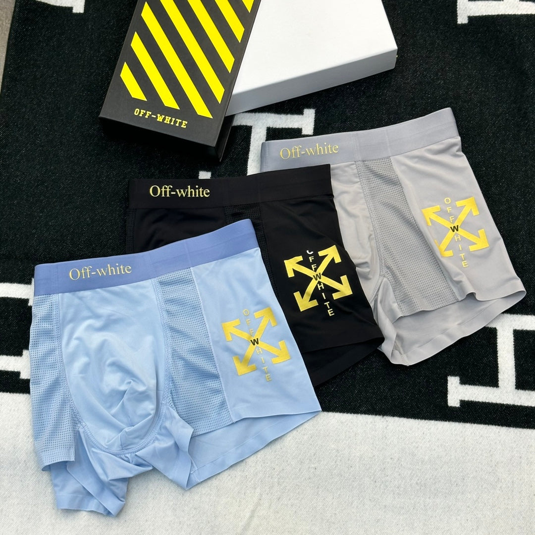 Off-White Oversized Side Graphics Men's Boxer Briefs - 3-Piece Box
