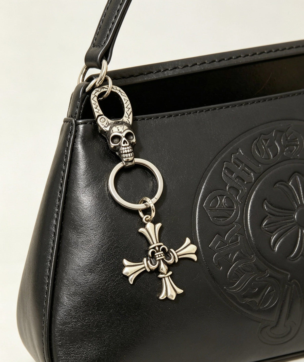 Martin Graham keychain in polished metal-tone – front product view