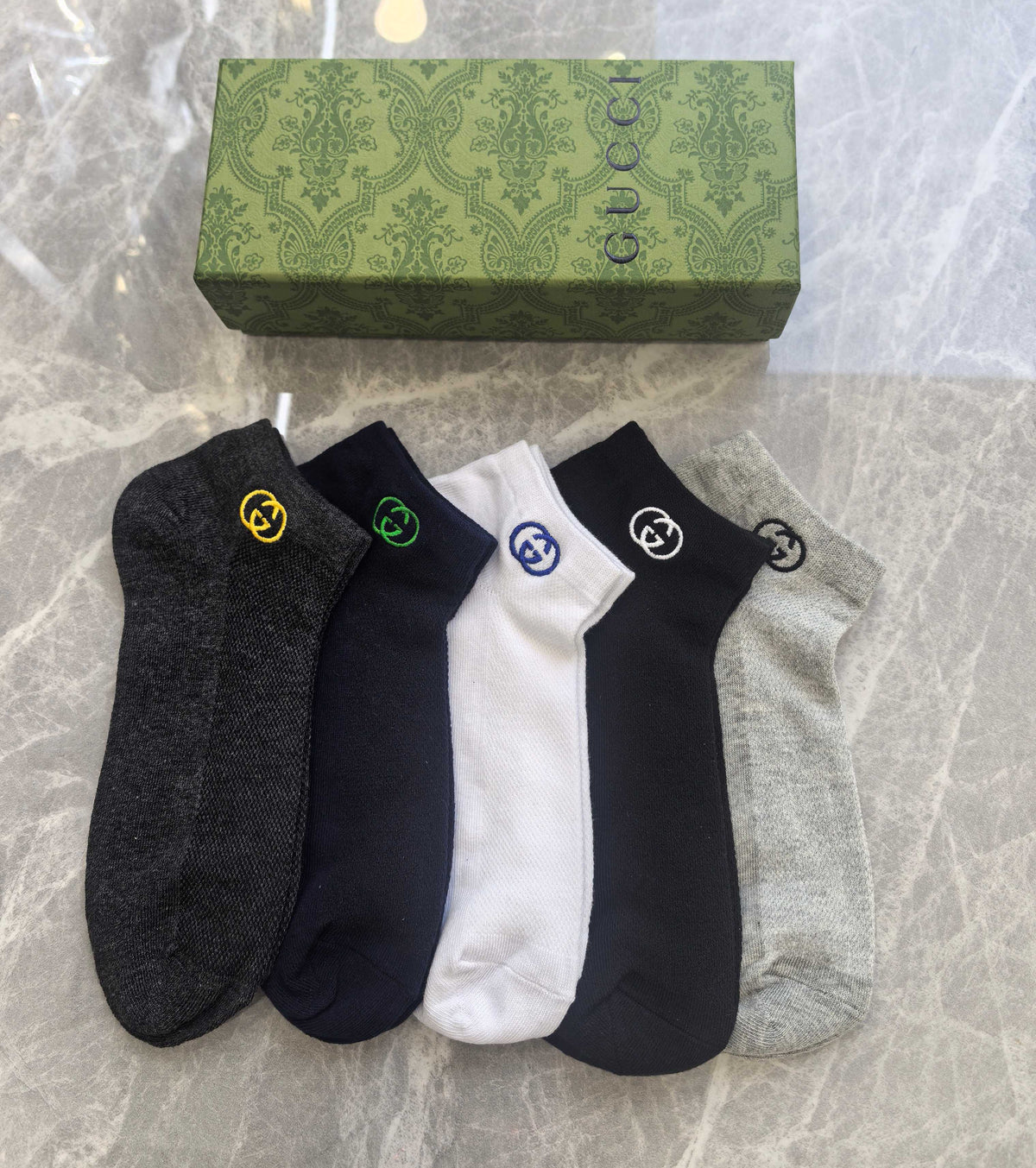 Gucci Cotton No-Show Socks - 5-Pair Set