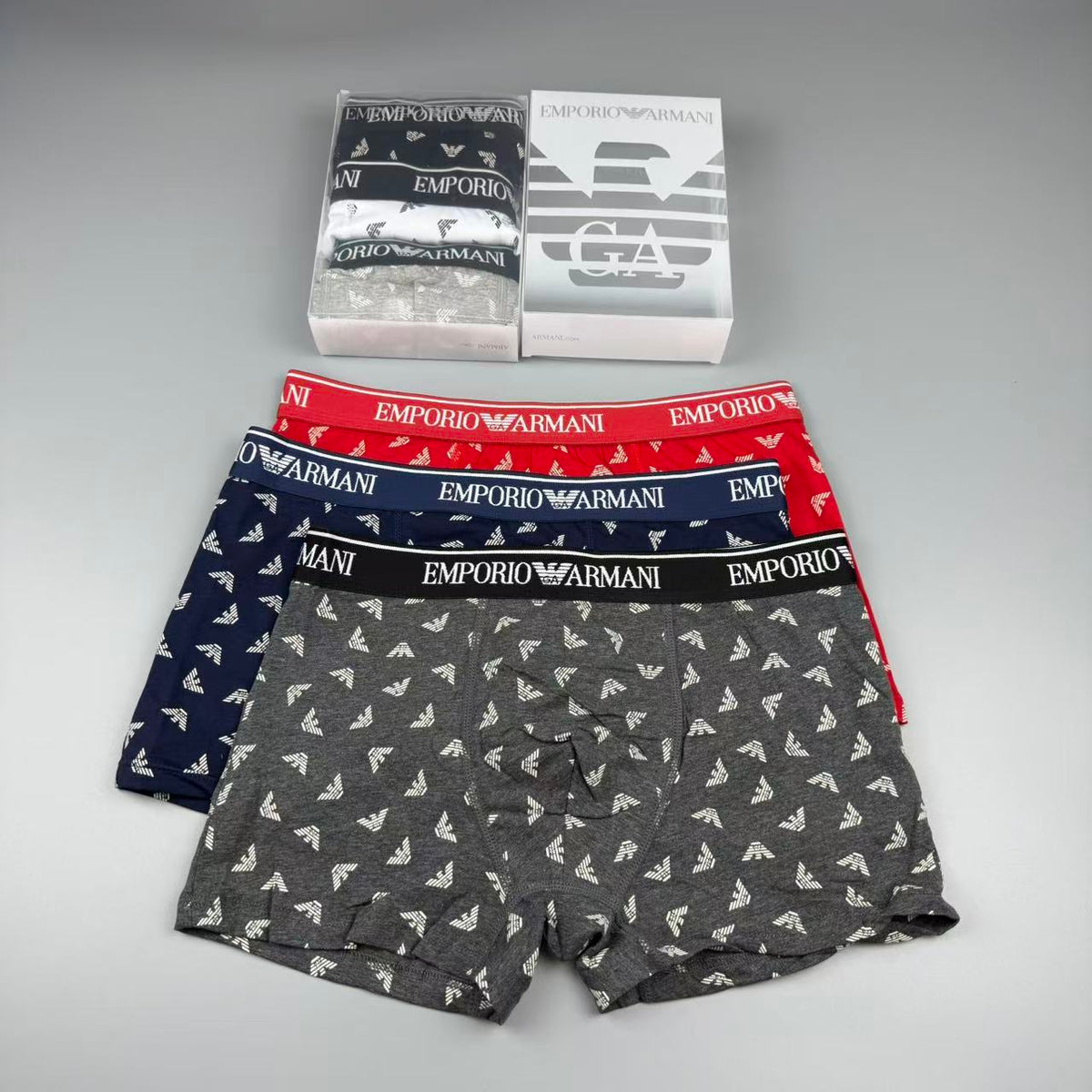 Armani Cotton Men's Boxer Briefs - 3-Piece Box