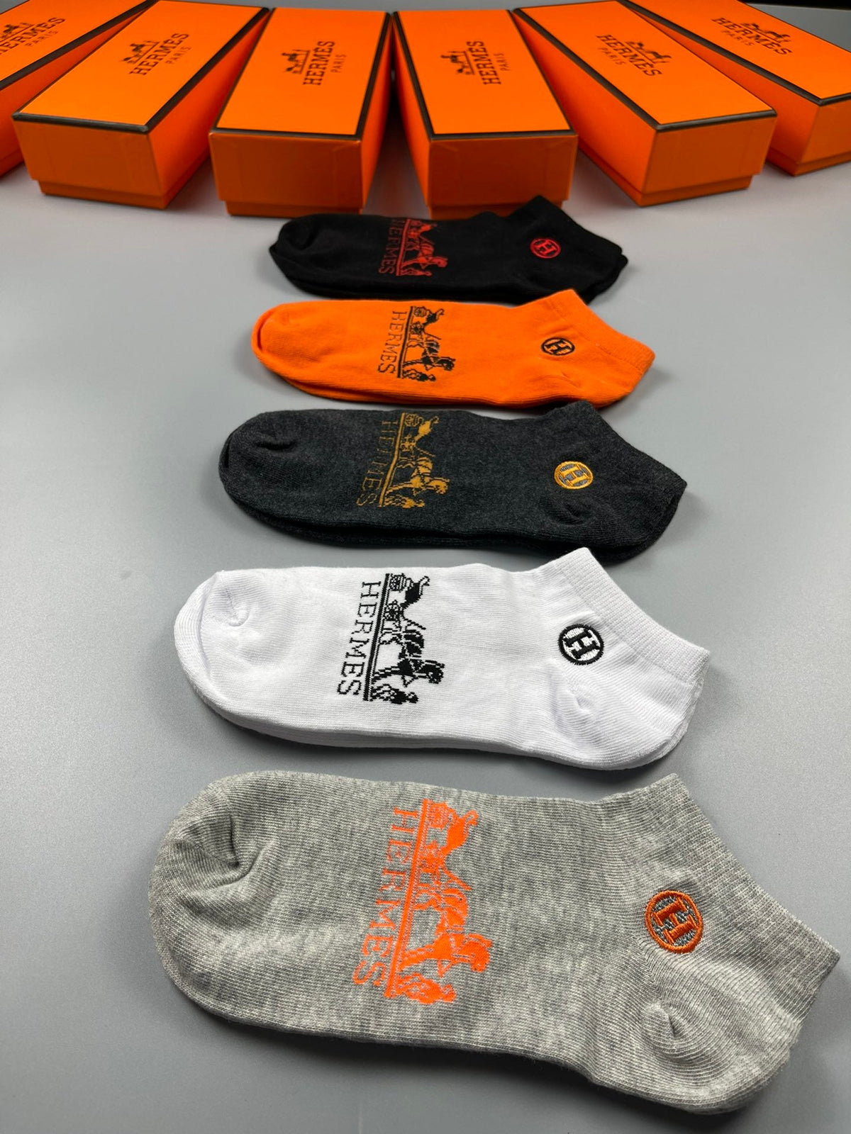 Hermes Cotton Socks - 5-Pair Set
