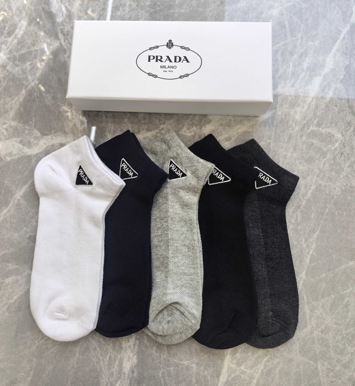 Prada Cotton Socks – 5-Pair Pack