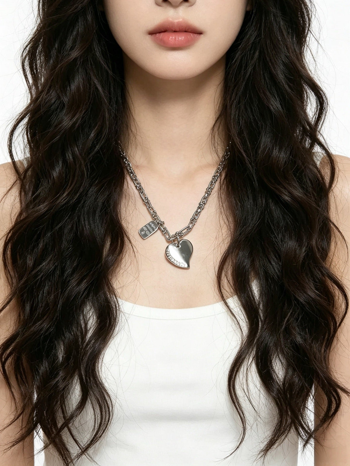 Martin Graham pendant necklace in polished metal-tone – front product view