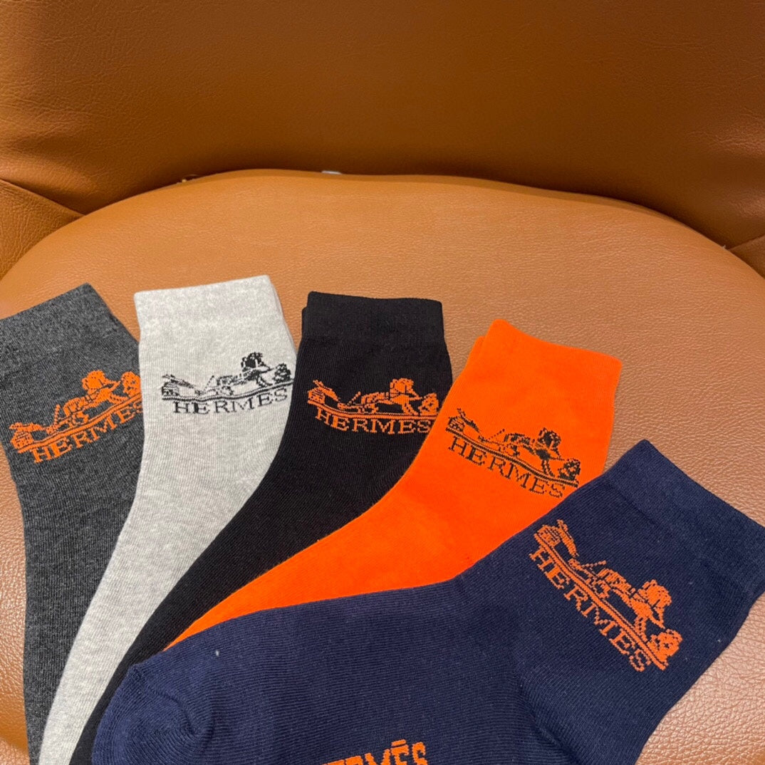 Hermes Horse And Wordmark Ankle Socks