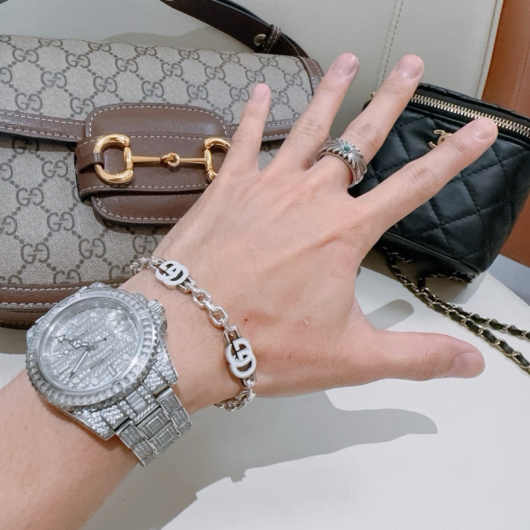 Martin Graham bracelet in polished metal-tone – front product view