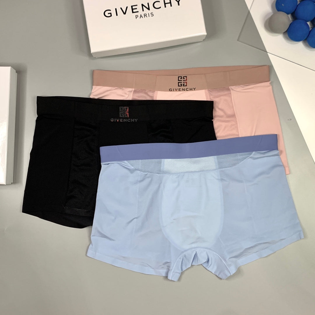 Givenchy Clean Logo Waistbands Men's Boxer Briefs - 3-Piece Box