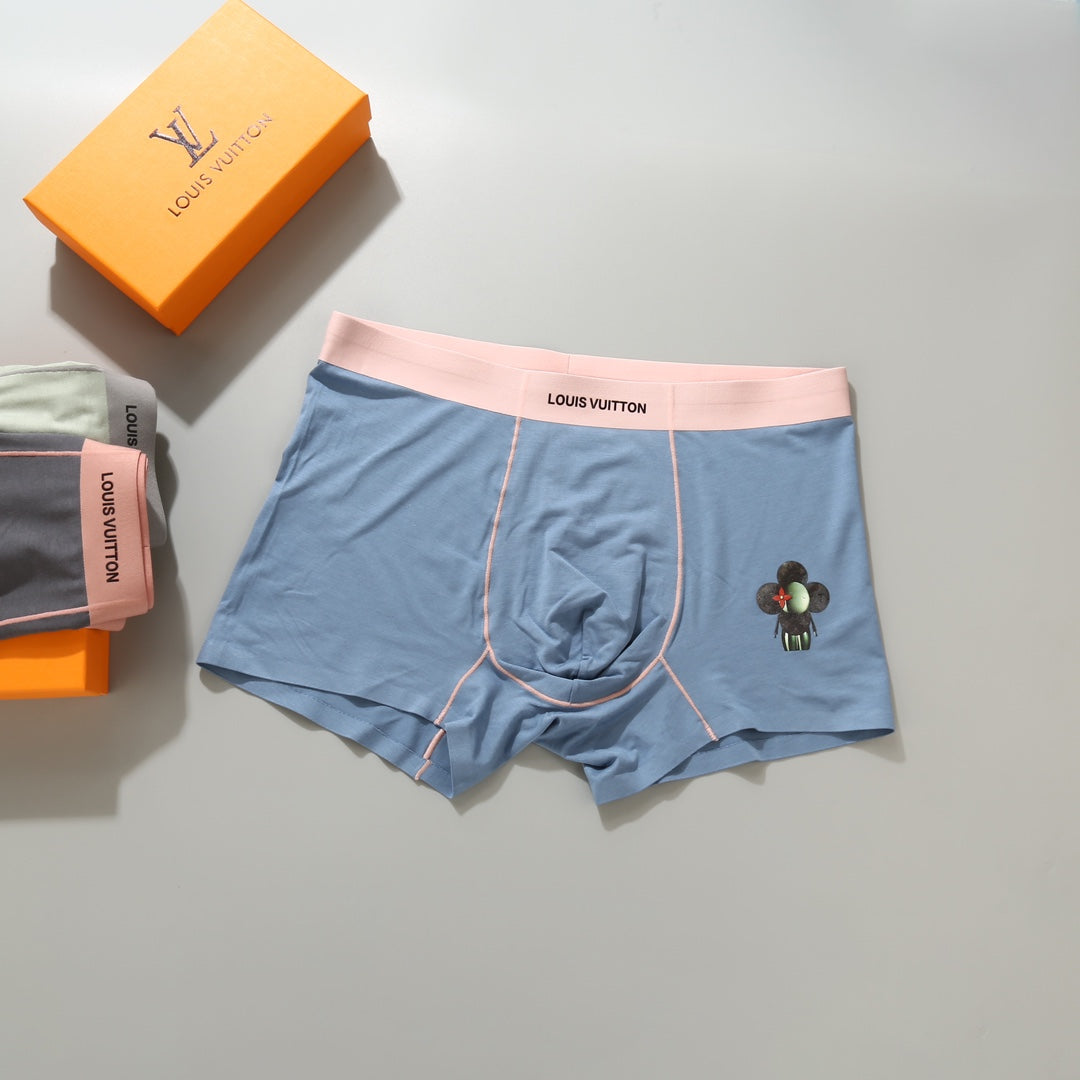 Louis Vuitton Modal-Blend Character Motif Men's Underwear - 3-Piece Box
