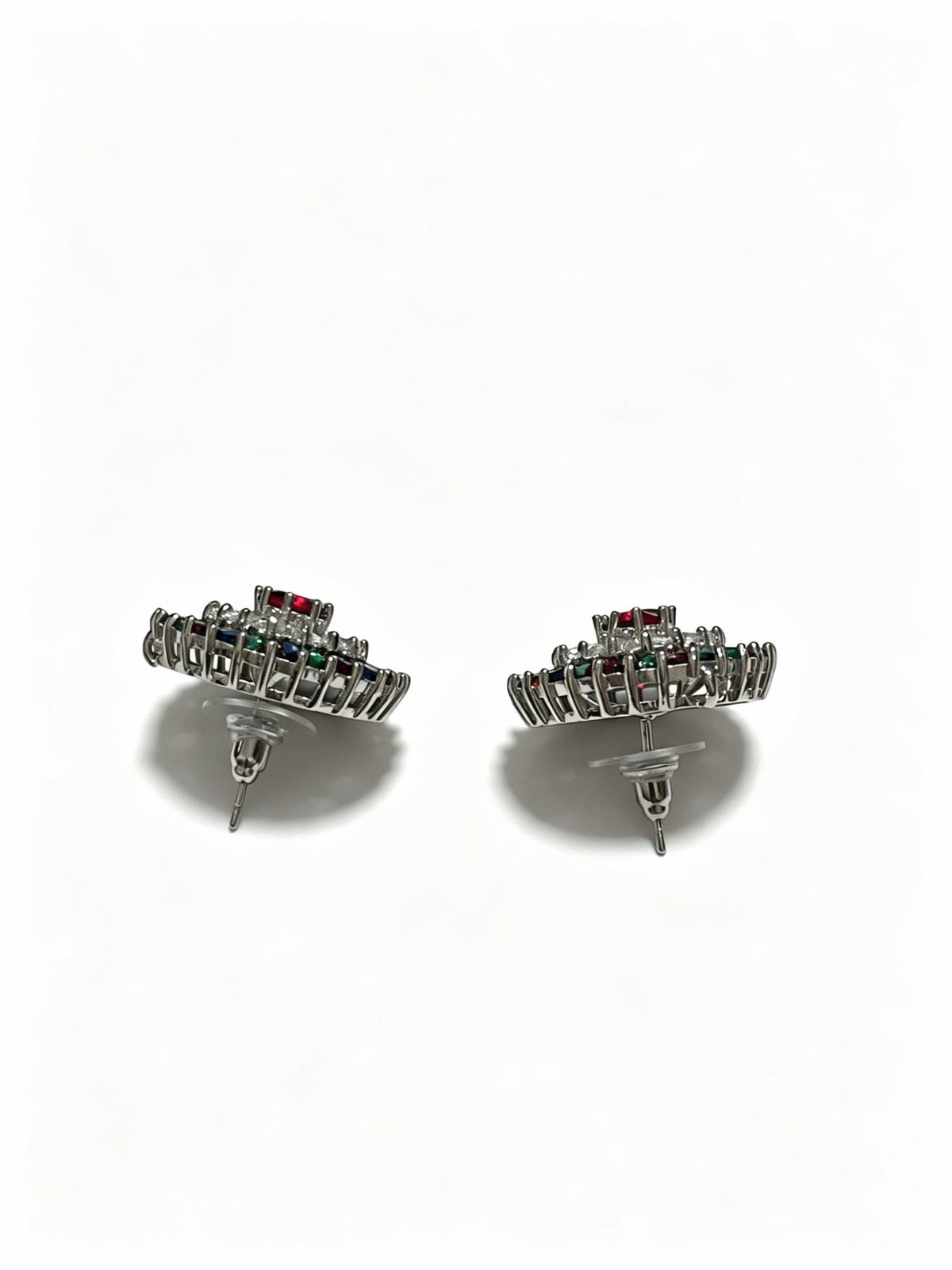 Martin Graham stud earrings in polished metal-tone – front product view