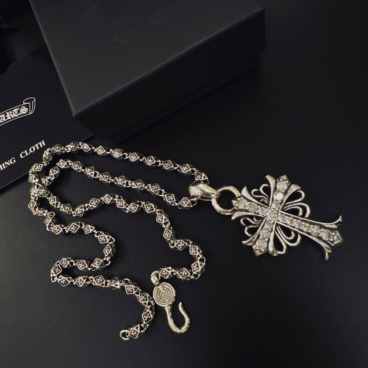 Martin Graham pendant necklace in polished metal-tone – front product view