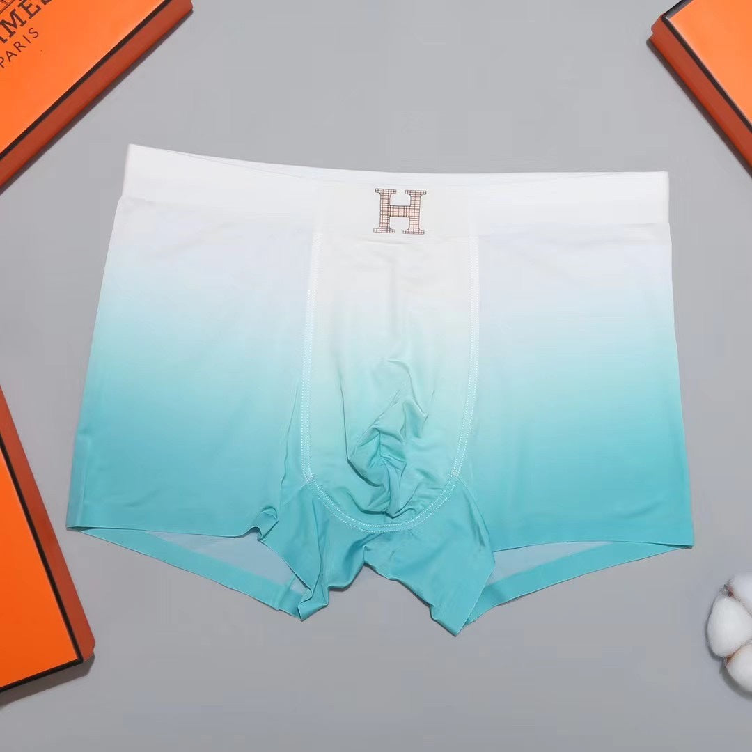 Hermes Pink, Mint And Navy Gradient Boxer Briefs Men's Boxer Briefs - 3-Piece Box