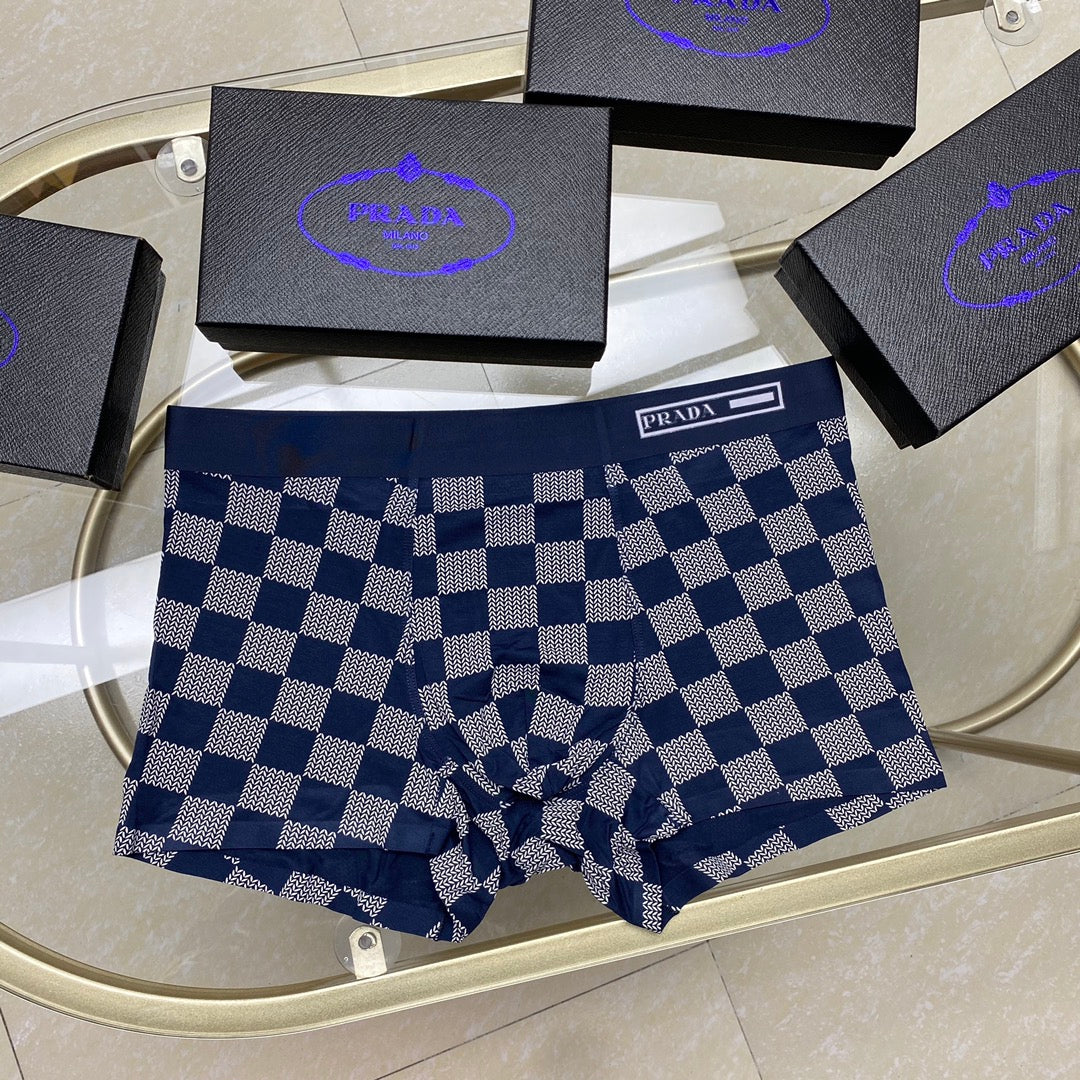 Prada Cotton Clean Logo Waistbands Men's Boxer Briefs - 3-Piece Box