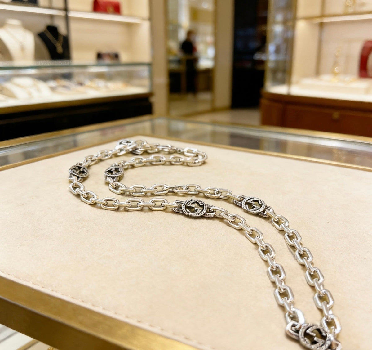 Martin Graham pendant necklace in polished metal-tone – front product view