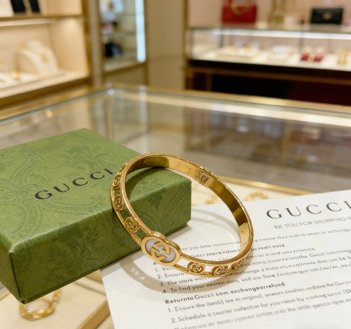 Martin Graham bangle in polished metal-tone – front product view