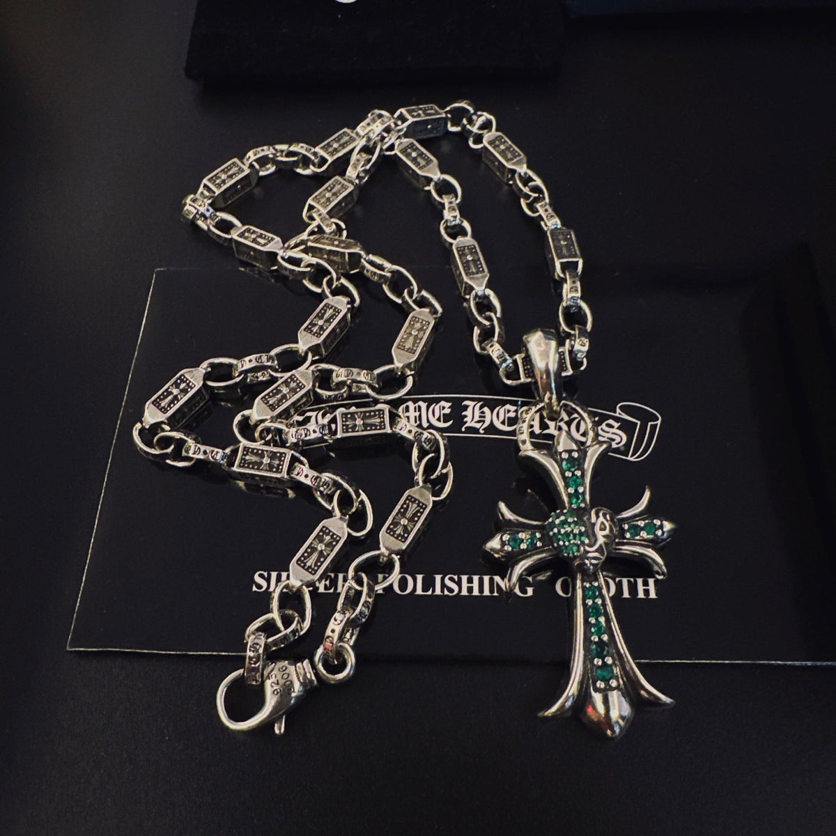 Martin Graham pendant necklace in polished metal-tone – front product view
