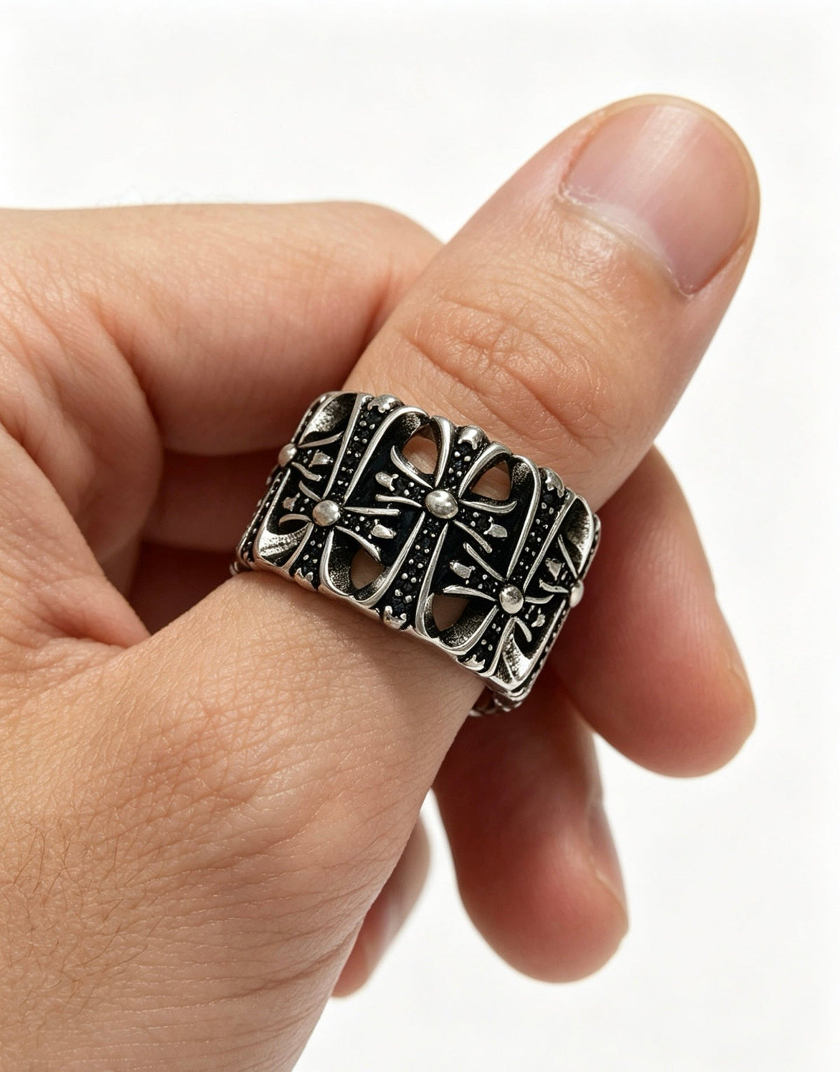 Martin Graham ring in polished metal-tone – front product view