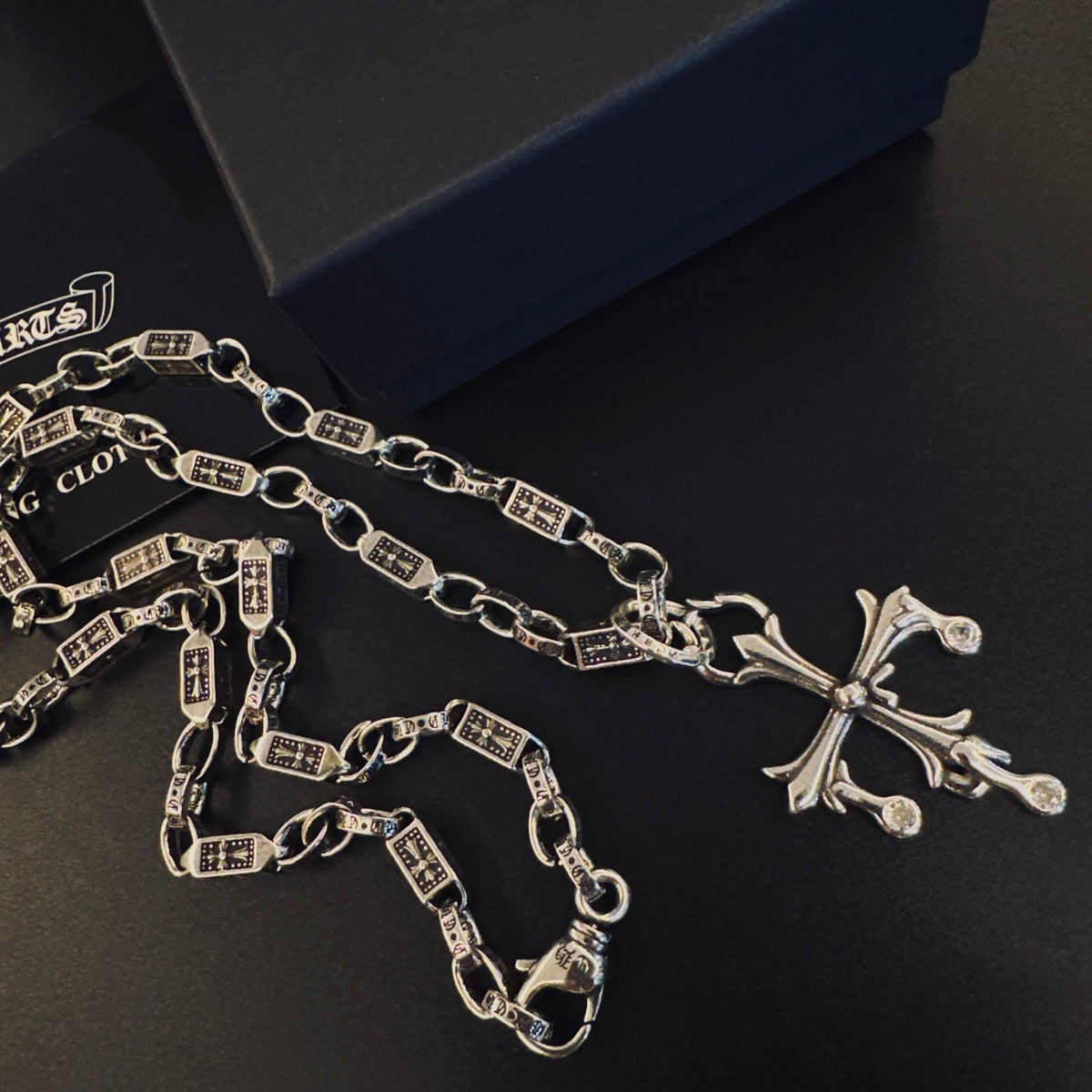 Martin Graham pendant necklace in polished metal-tone – front product view