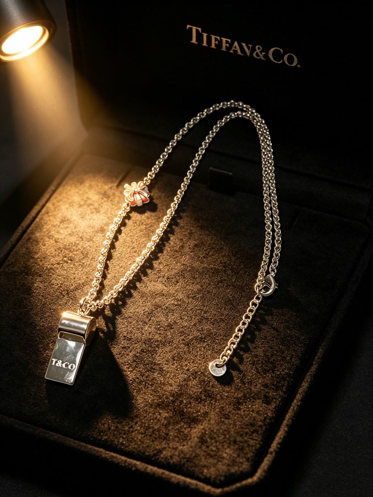 Martin Graham pendant necklace in polished metal-tone – front product view