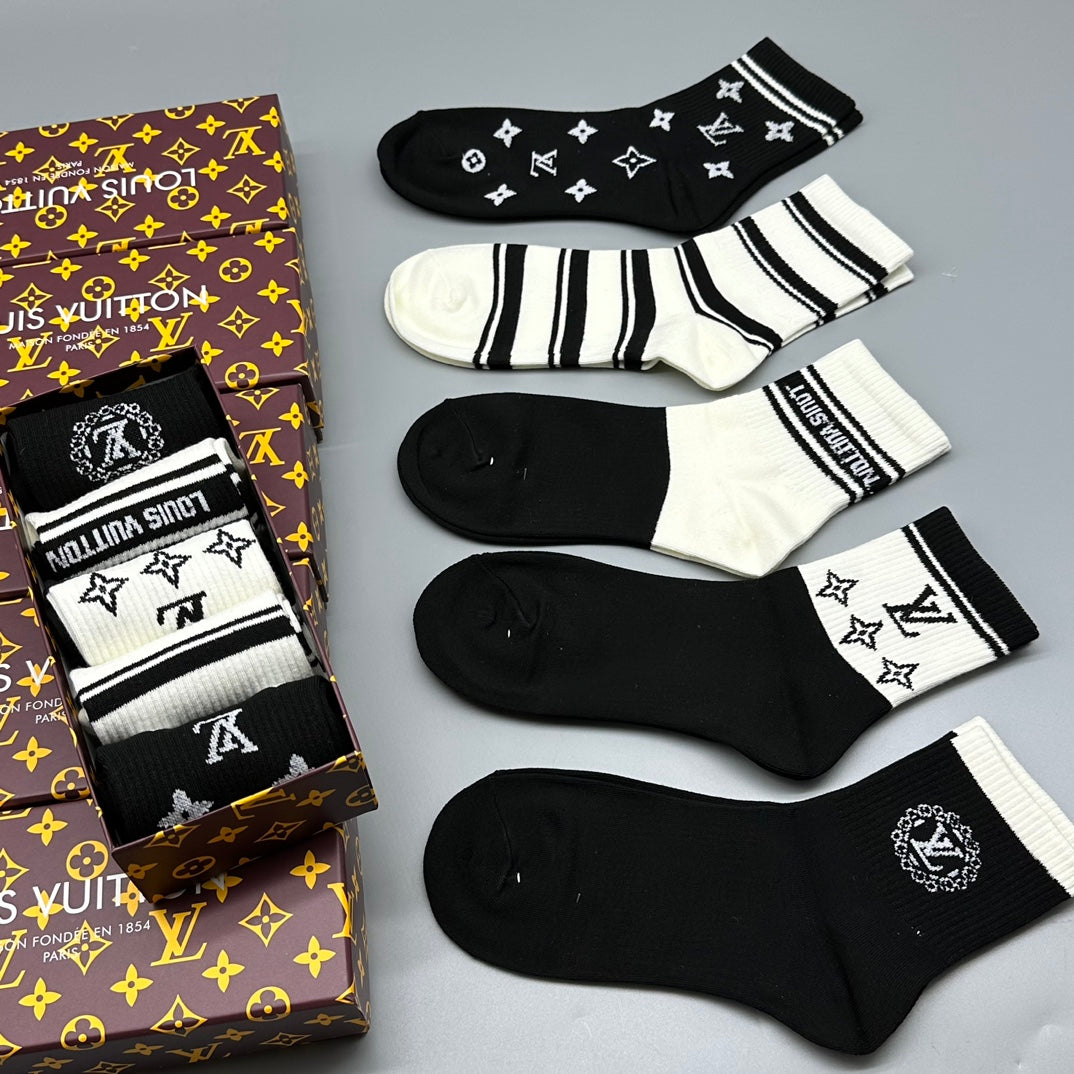 Unbranded Graphic Crew Socks - 5-Pair Box