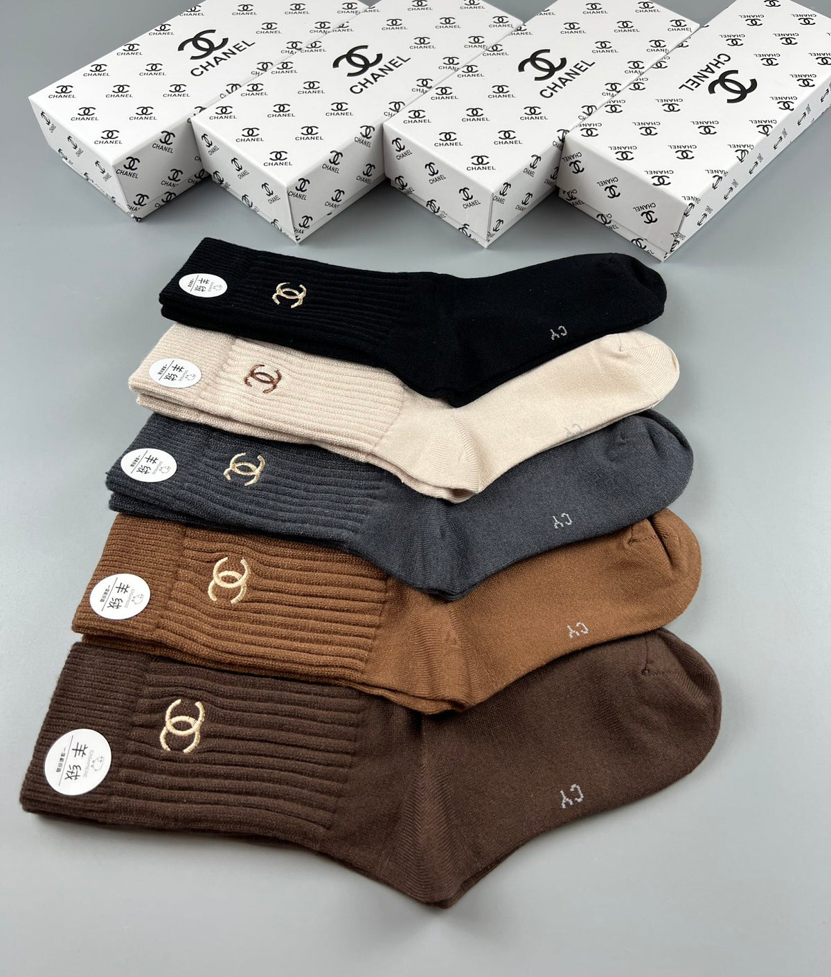 Chanel Classic Ankle Socks - 5-Pair Box