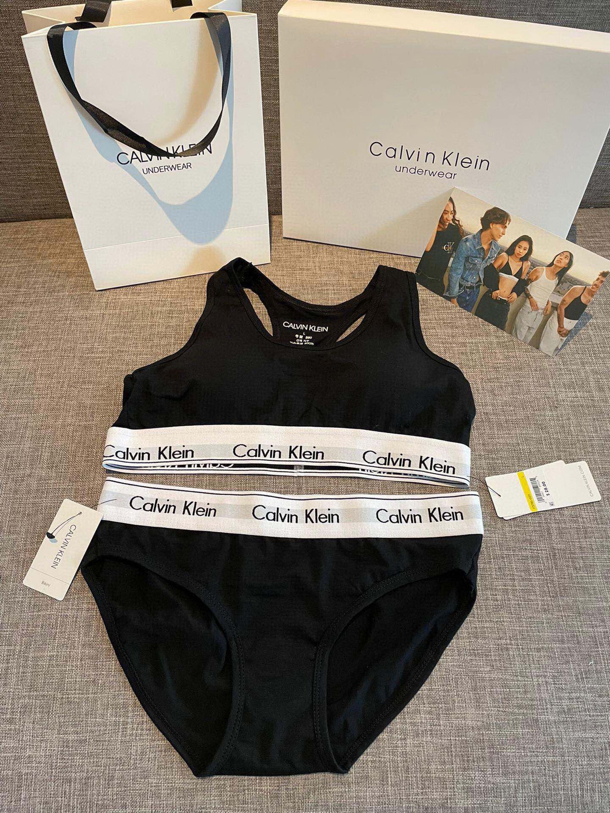 Calvin Klein Black Racerback Bra and Brief Set Women's Bra & Brief Set - 2-Piece Set