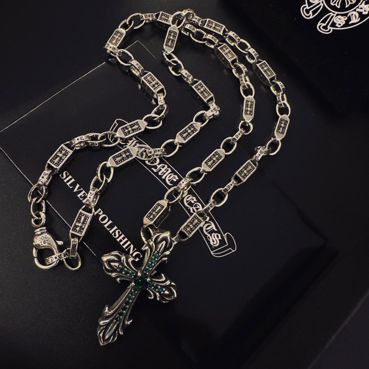 Martin Graham pendant necklace in polished metal-tone – front product view