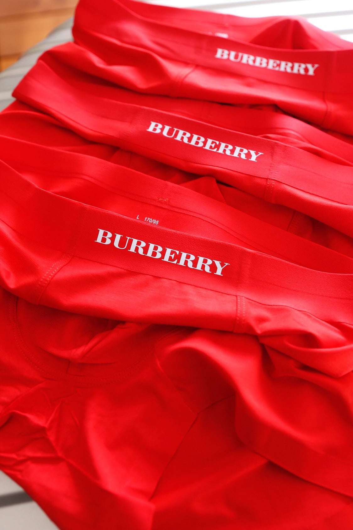 Burberry 95% Modal & 5% Spandex Red Edition Men's Boxer Briefs - 3-Piece Box