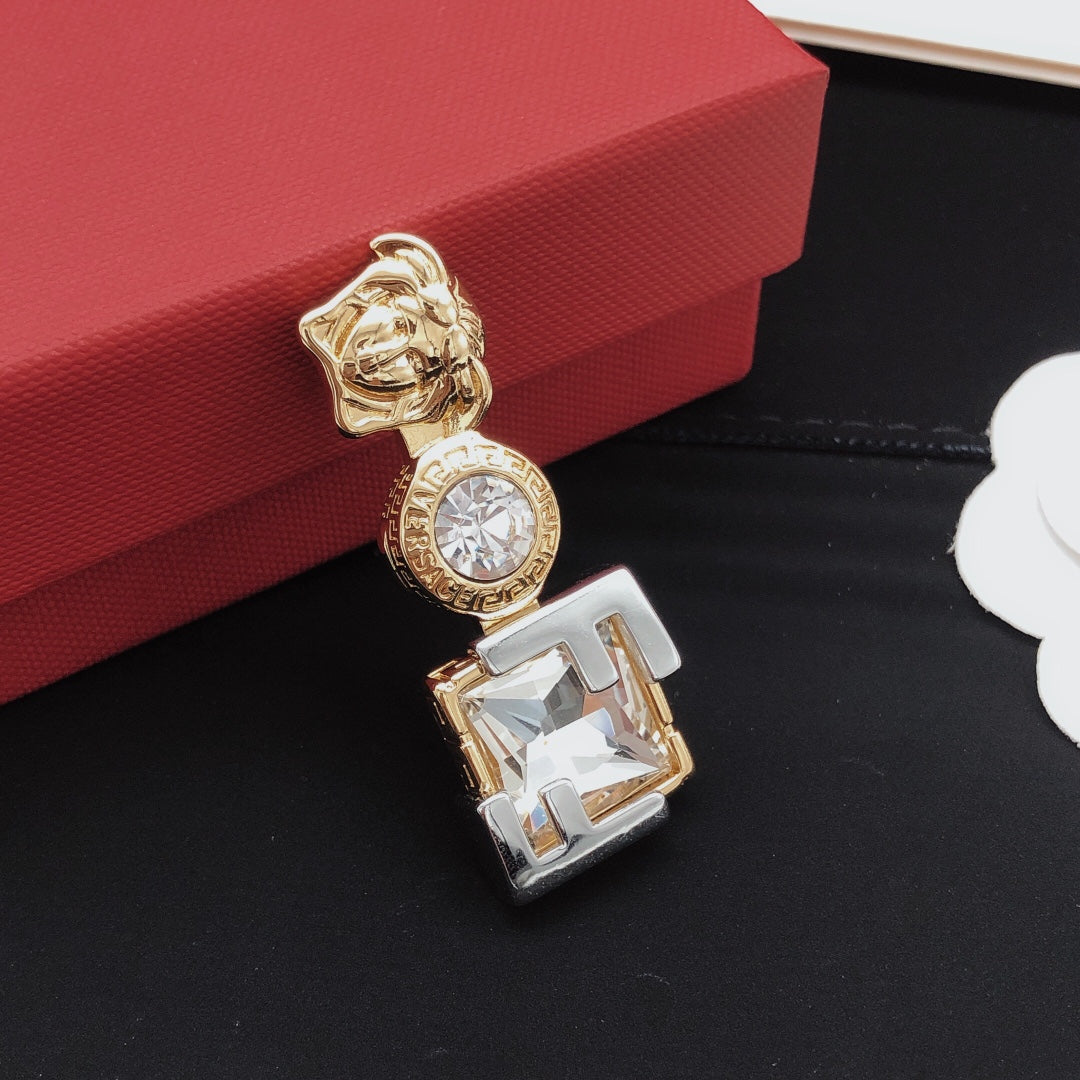 Martin Graham brooch in polished metal-tone – front product view