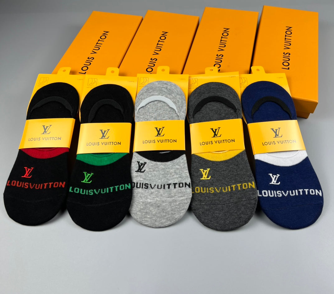 Louis Vuitton Wordmark No-Show Socks - Box of 5 Pairs